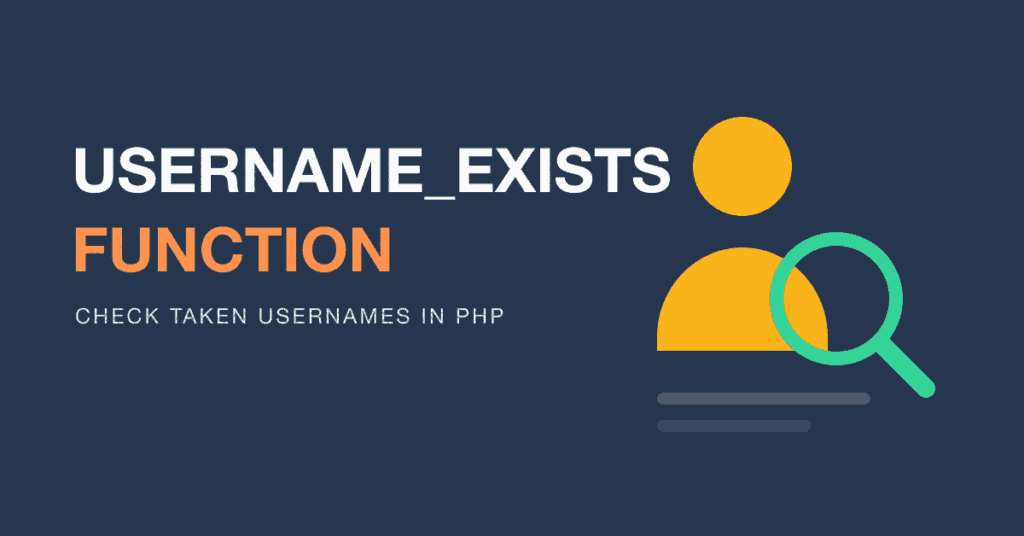 username_exists WordPress function with a user avatar and magnifying glass