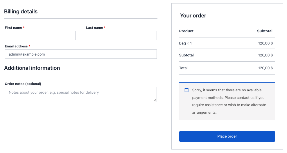 WooCommerce checkout after hiding shipping fields for virtual product cart